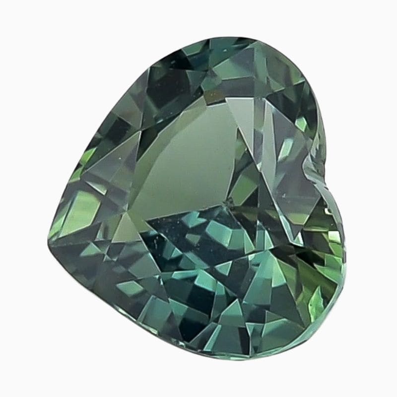 Natural teal blue-green sapphire gemstone