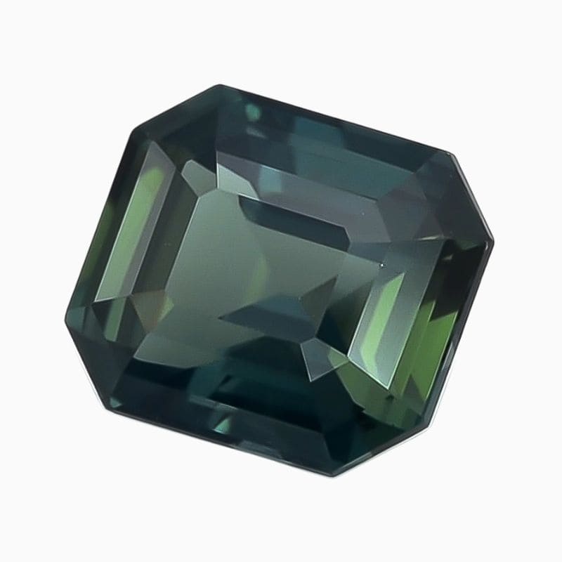 Natural teal blue-green sapphire gemstone