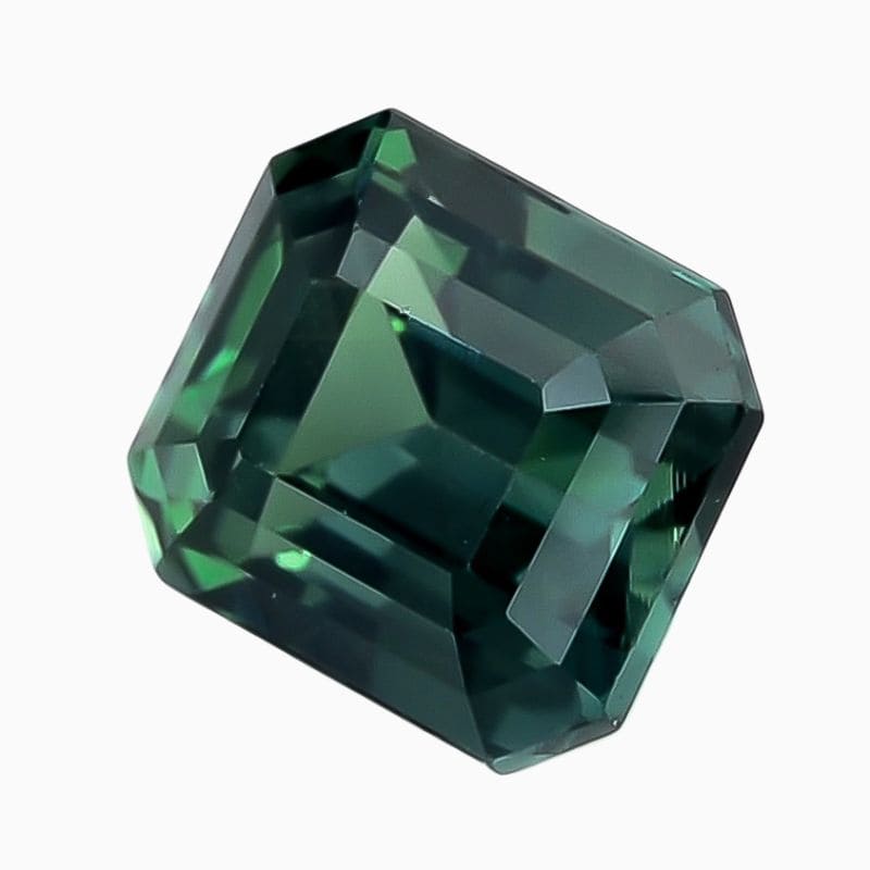 Natural teal blue-green sapphire gemstone