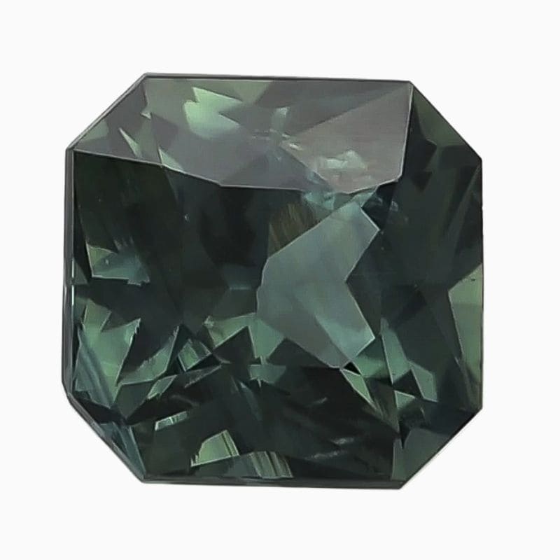 Natural teal blue-green sapphire gemstone