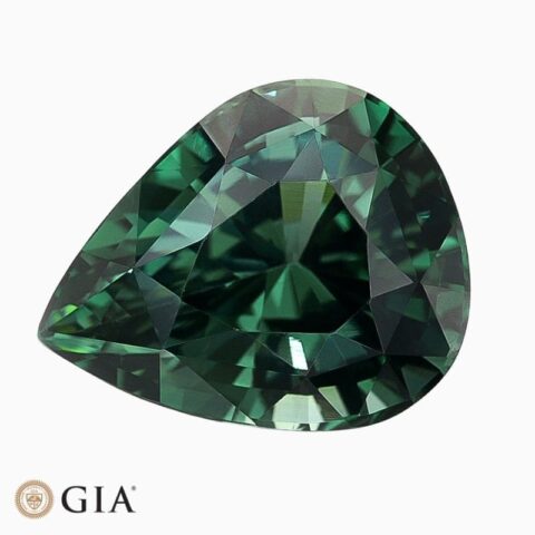 Natural unheated teal bluish green sapphire gemstone