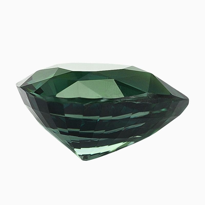 unheated teal bluish green sapphire gemstone