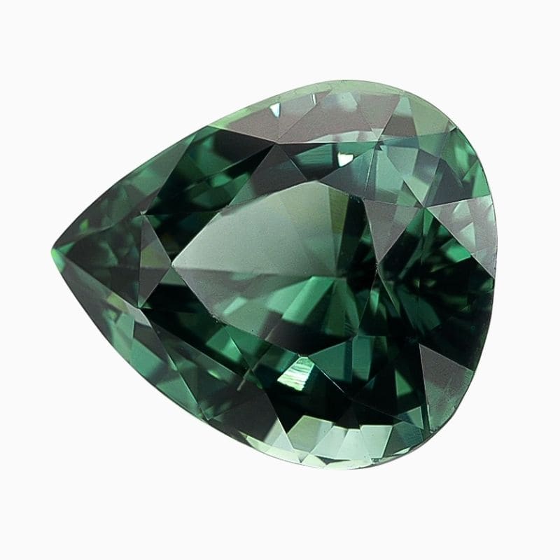 Natural unheated teal bluish green sapphire gemstone