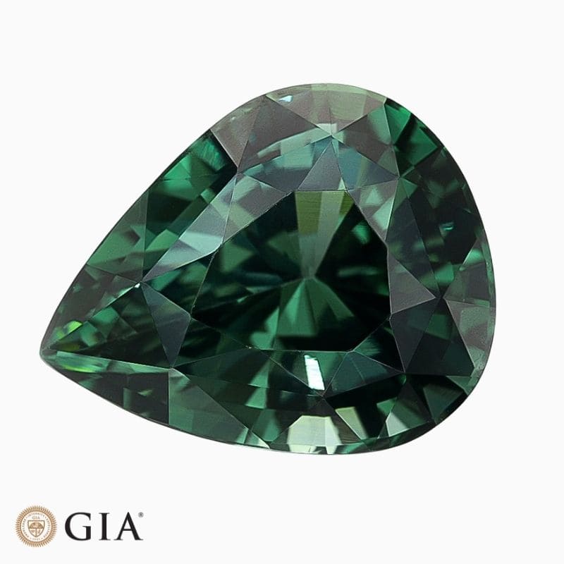 Natural unheated teal bluish green sapphire gemstone