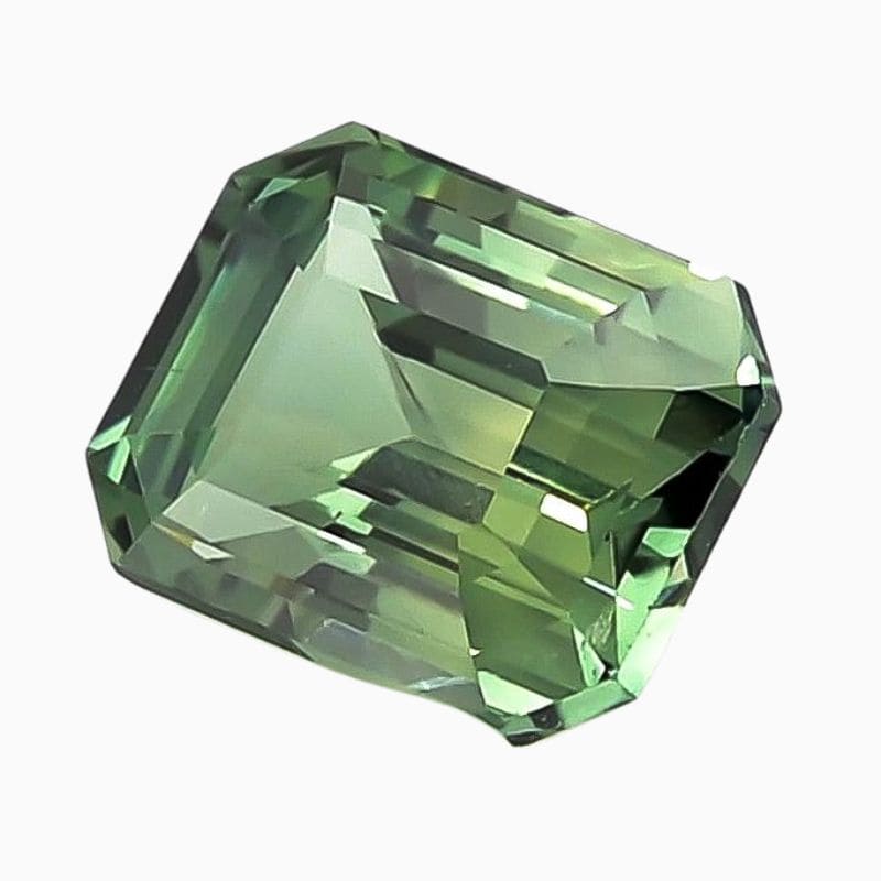 Natural teal bluish yellowish green sapphire gemstone