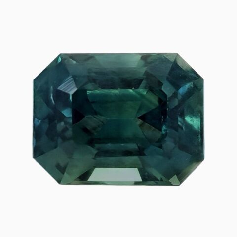 Natural teal green-blue sapphire gemstone