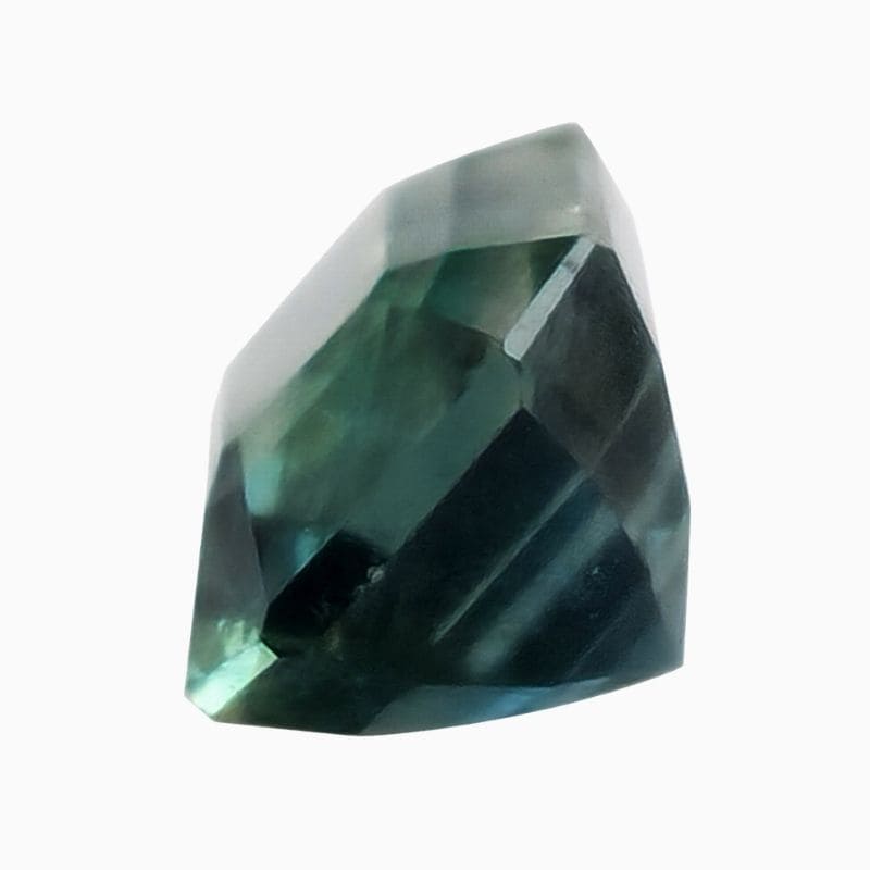 teal green-blue sapphire gemstone