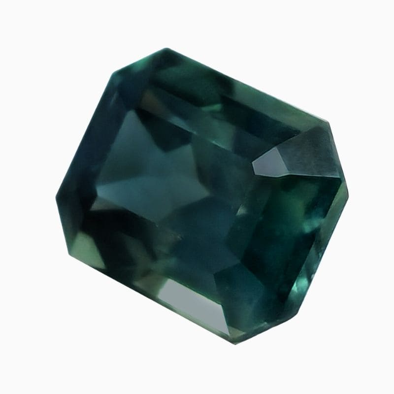 Natural teal green-blue sapphire gemstone
