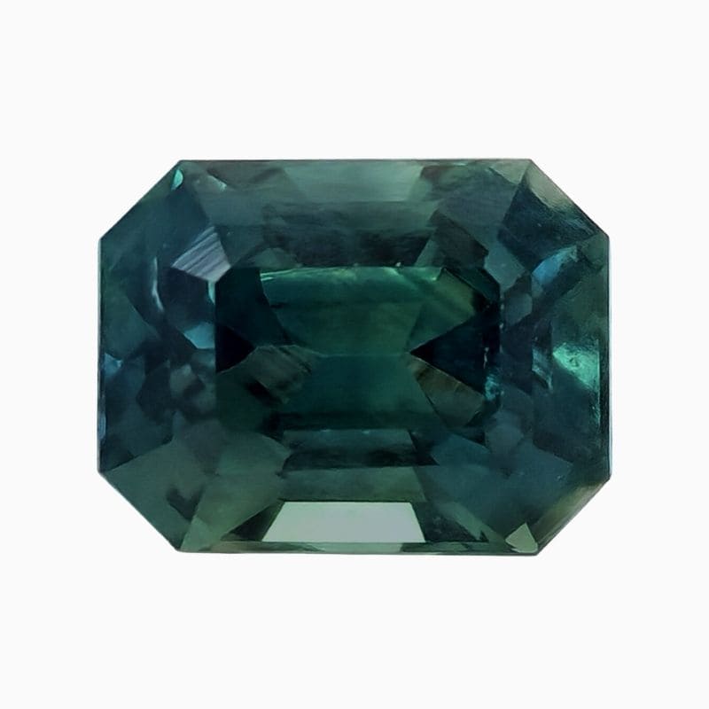 Natural teal green-blue sapphire gemstone