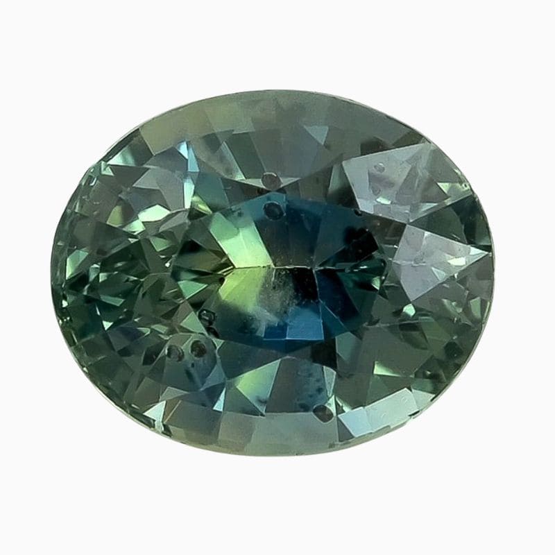 Natural teal green-blue sapphire gemstone