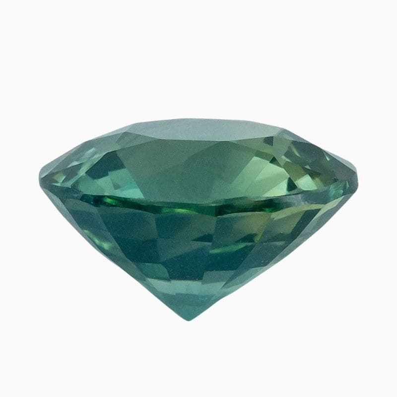teal green-blue sapphire gemstone