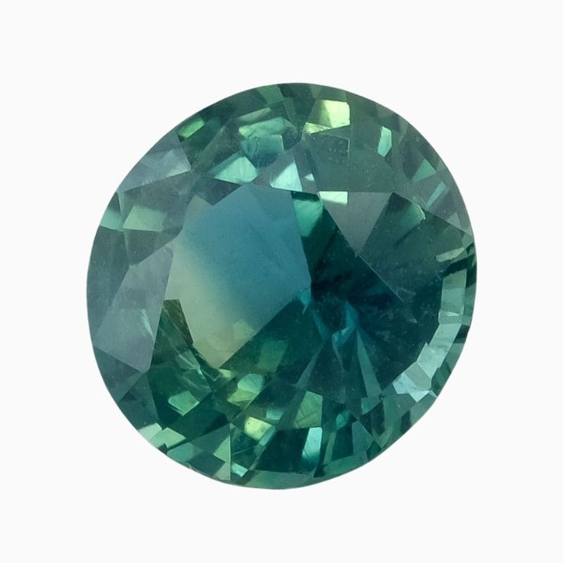 Natural teal green-blue sapphire gemstone
