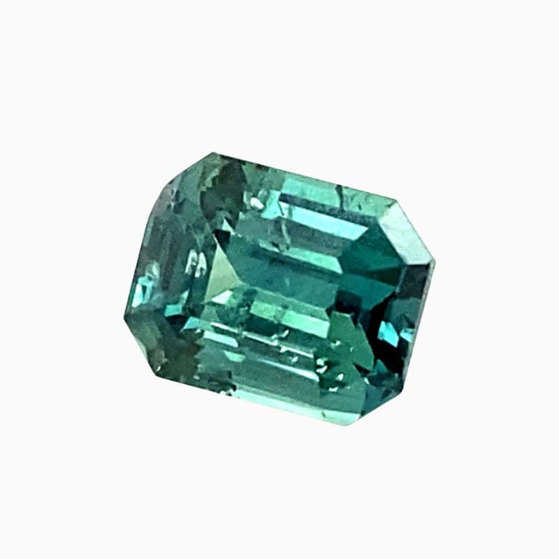 Natural teal green-blue sapphire gemstone