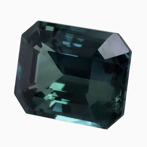 Natural teal green-blue sapphire gemstone