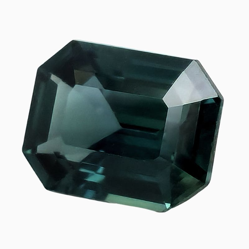 Natural teal green-blue sapphire gemstone