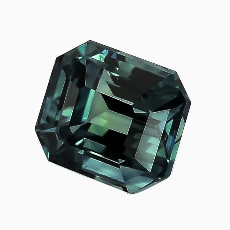 Natural teal green-blue sapphire gemstone
