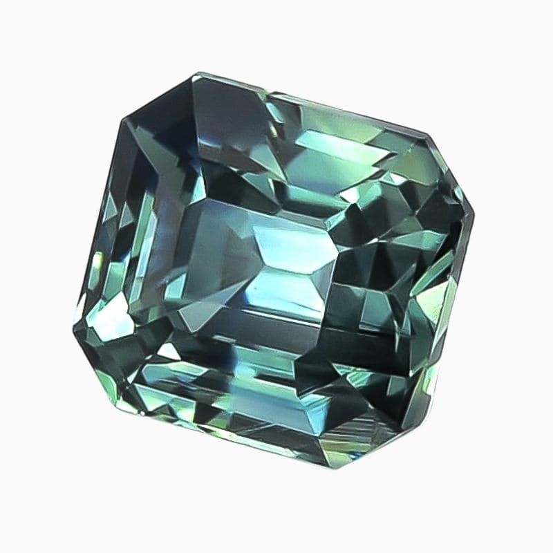 Natural teal green-blue sapphire gemstone