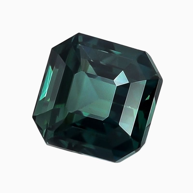 Natural teal green-blue sapphire gemstone