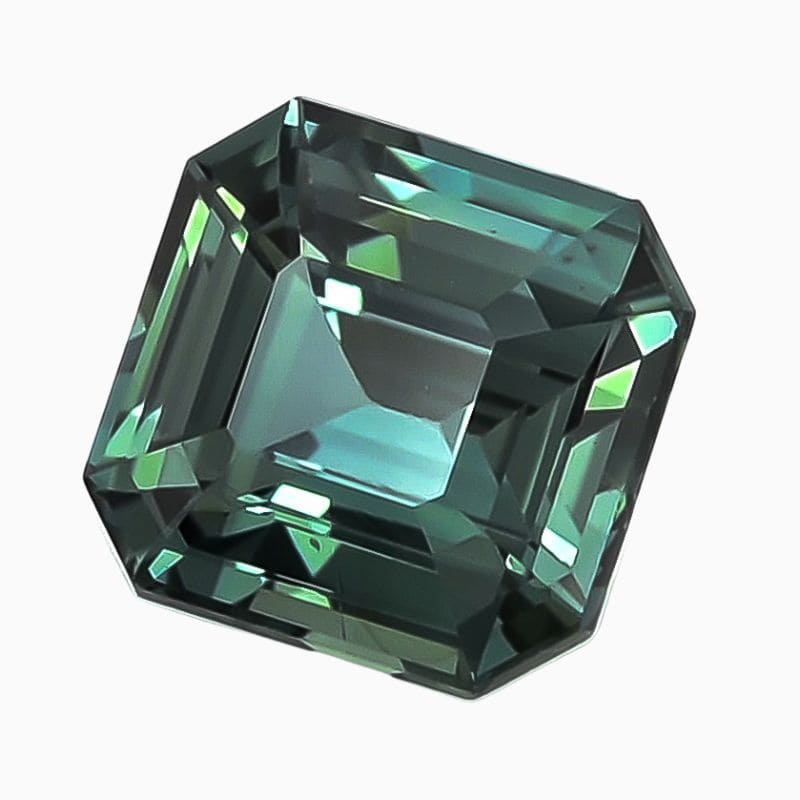 Natural teal green-blue sapphire gemstone