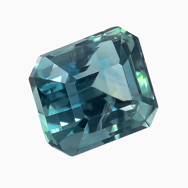 Natural teal green-blue sapphire gemstone