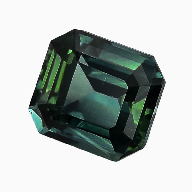 Natural teal green-blue sapphire gemstone
