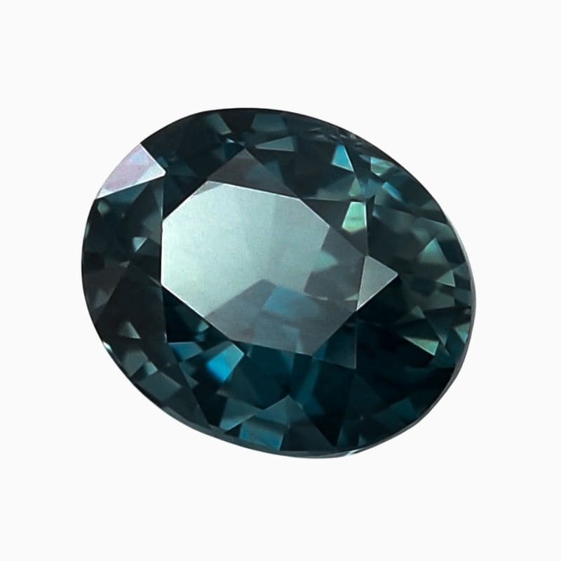 Natural teal green-blue sapphire gemstone
