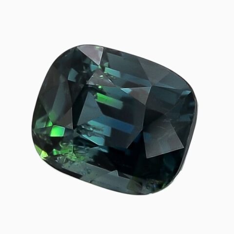 Natural teal green-blue sapphire gemstone