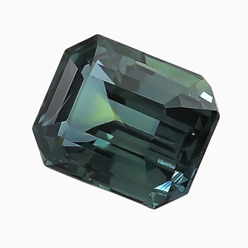 Natural teal green-blue sapphire gemstone
