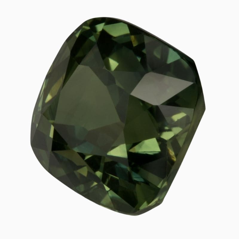 Natural heated teal green sapphire gemstone