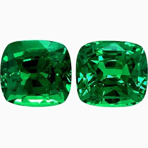 Natural fine gem tsavorite matching pair