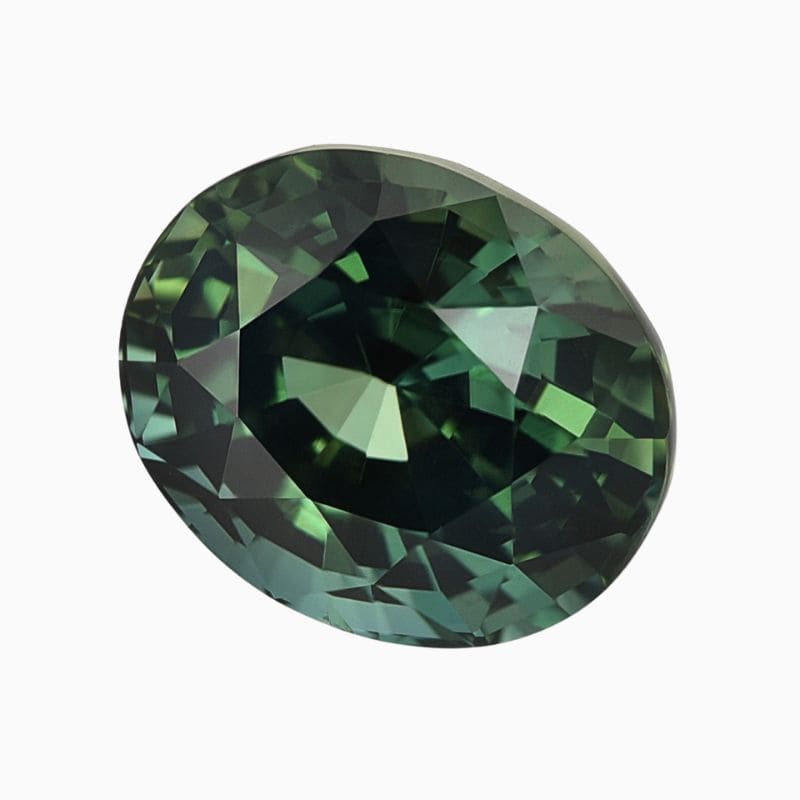 Natural unheated blue-green sapphire gemstone