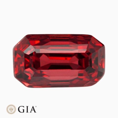Natural red spinel gemstone