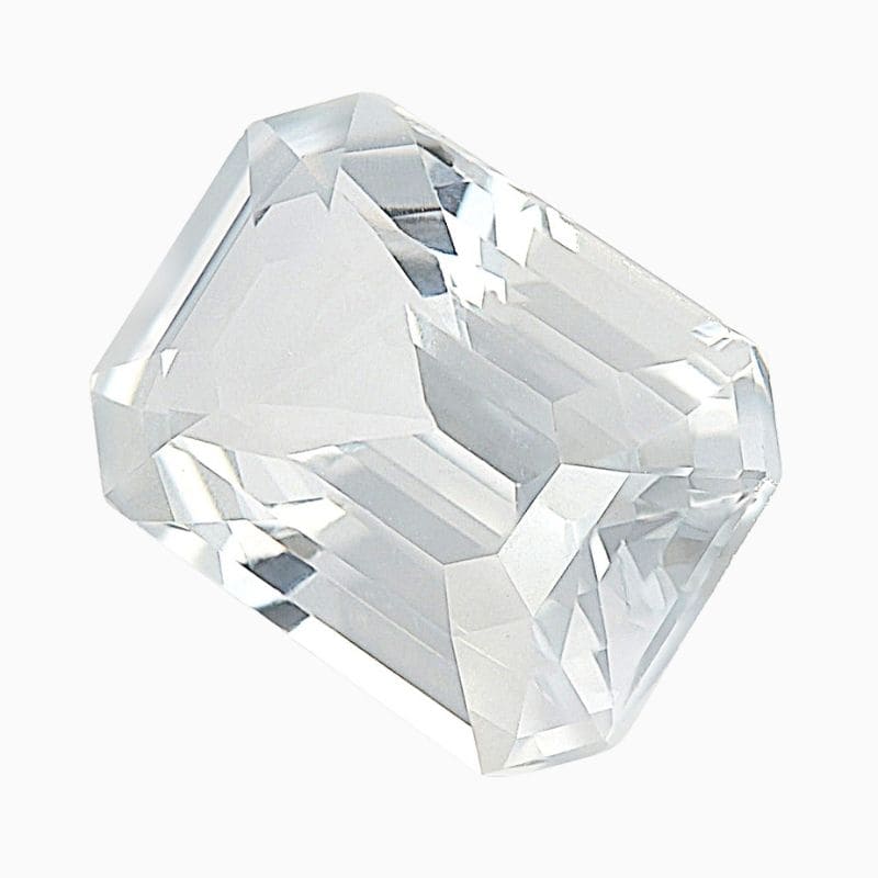 Natural near colorless sapphire gemstone