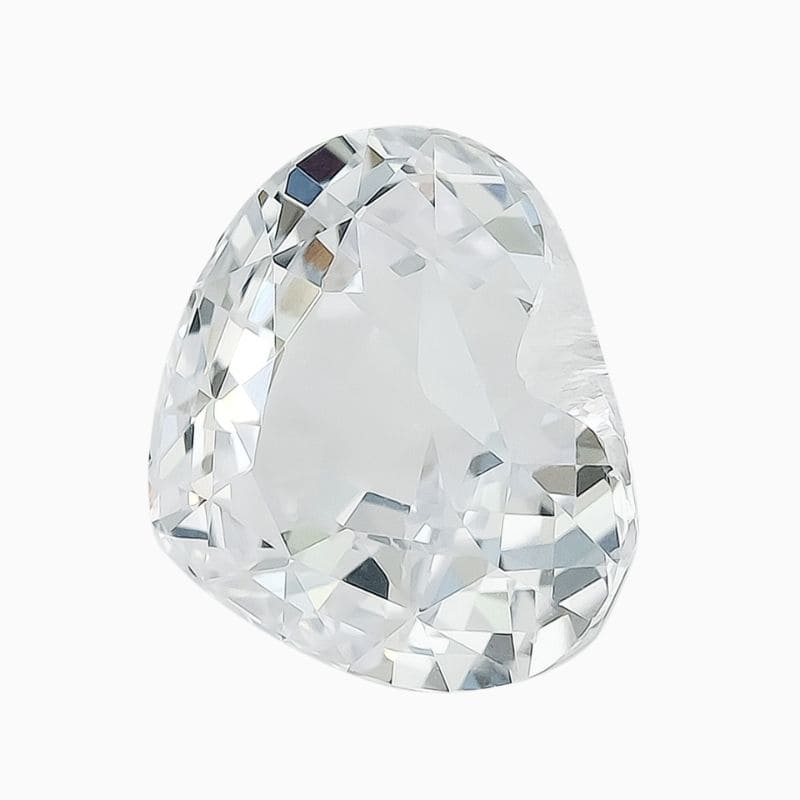 Natural near colorless sapphire gemstone