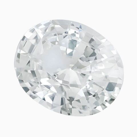 Natural white sapphire gemstone