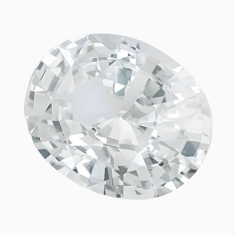 Natural white sapphire gemstone