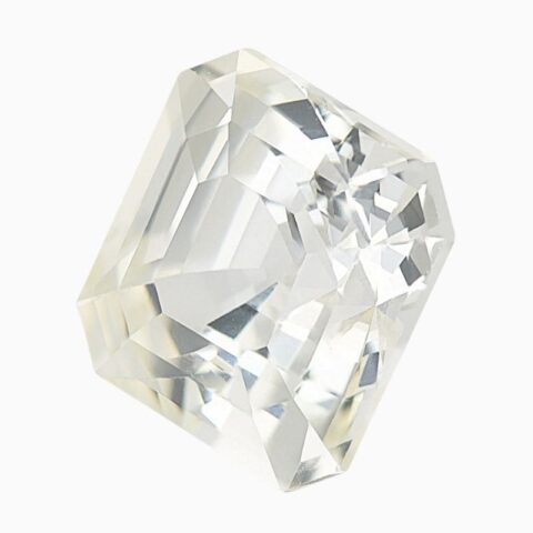 Natural near colorless sapphire gemstone