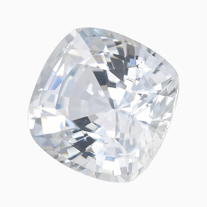 Natural near colorless sapphire gemstone