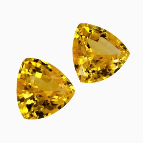 Natural yellow sapphire matching pair