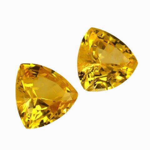 Natural yellow sapphire matching pair