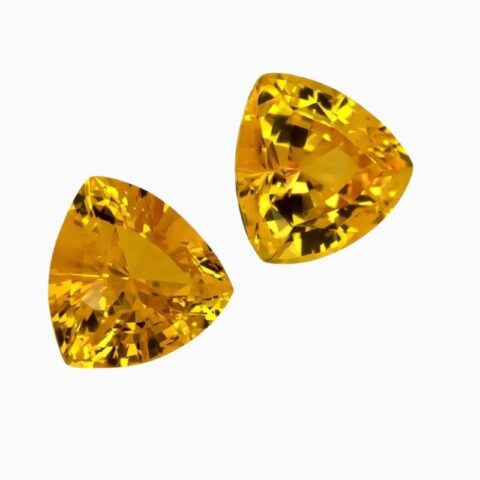 Natural yellow sapphire matching pair