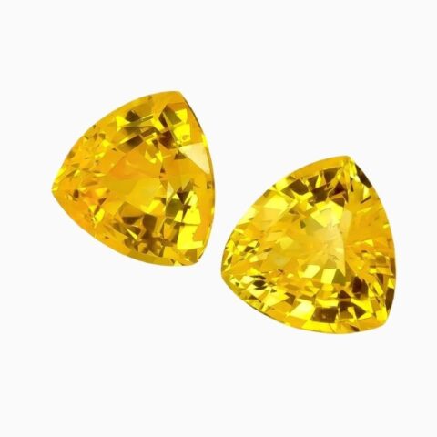 Natural yellow sapphire matching pair
