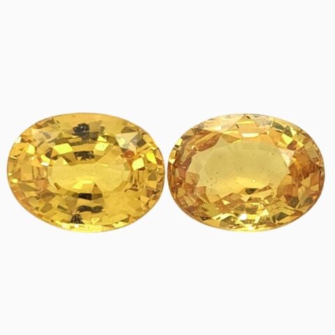 Natural unheated yellow sapphire matching pair