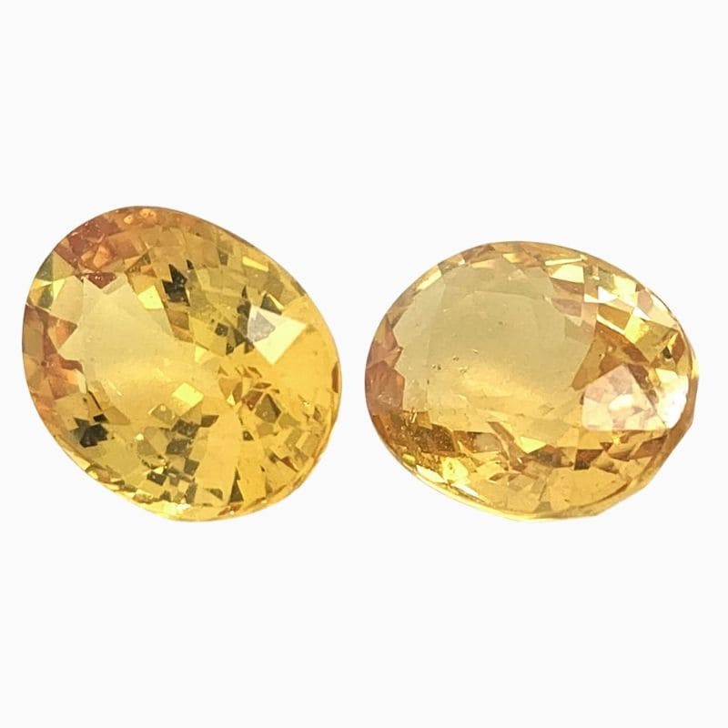 Natural unheated yellow sapphire matching pair