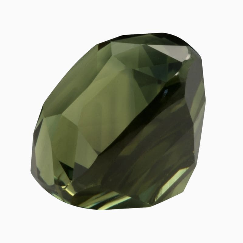 heated teal green sapphire gemstone