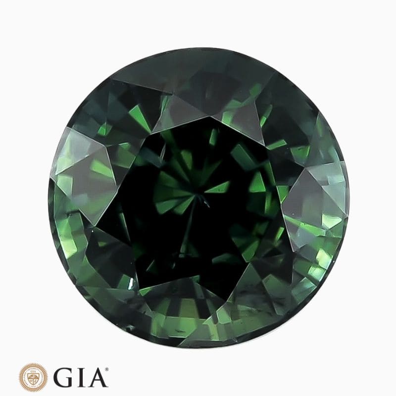 Natural unheated teal green-blue sapphire gemstone