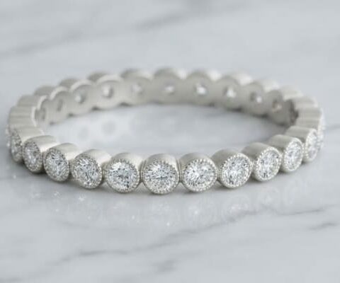 Round Bezel Set Eternity Natural Diamond