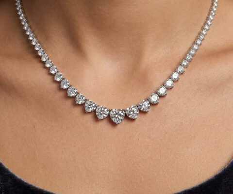 Graduated Lab Grown Diamond Tennis Necklace