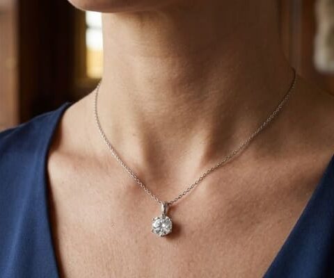 Lab Grown Diamond Single Stone Necklace