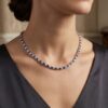 Alternating Sapphire and Natural Diamond